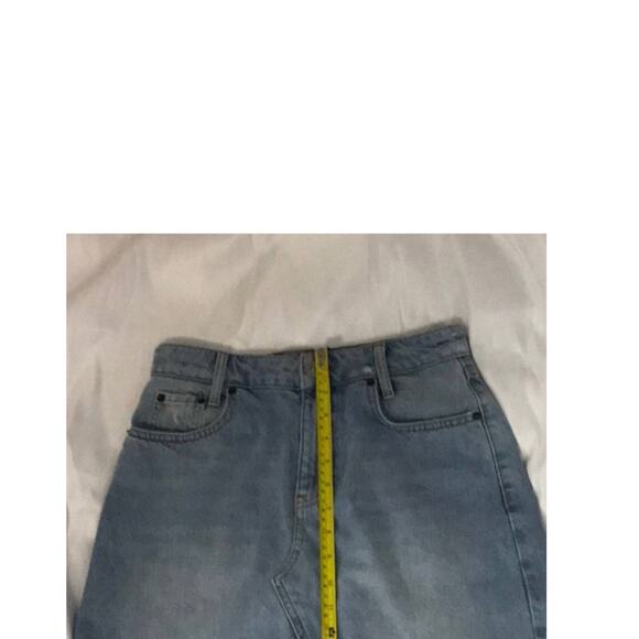 BDG Distressed Raw Hem Fly Zip Skirt S Boho Classic Costal Cowgirl Festival - Picture 6 of 10